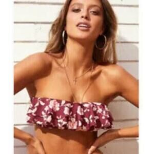 MinkPink Rhapsody Layered Bandeau Bikini TOP Medium NEW